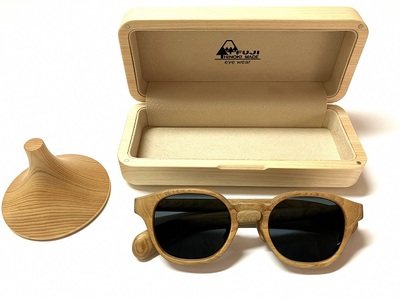 1284-91-01 「FUJI HINOKI MADE eyewear」 オーダーメイドメガネ (ケース・スタンド付き) 【出張訪問】