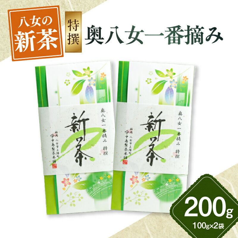 【ふるさと納税】【新茶】ギフト用 八女新茶　一番摘み 特撰（100g×2袋）【2025年4月下旬発送開始】 新茶 八女茶 煎茶 緑茶 茶葉 ギフト 贈り物
