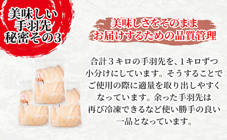 手羽先 3kg 1kg×3パック 冷凍 国産 徳島県 唐揚げ 徳島地鶏 阿波尾鶏 塩ガーリック味 家庭用 おつまみ お弁当 ( 大人気手羽先  人気手羽先  絶品手羽先  至高手羽先  国産手羽先  