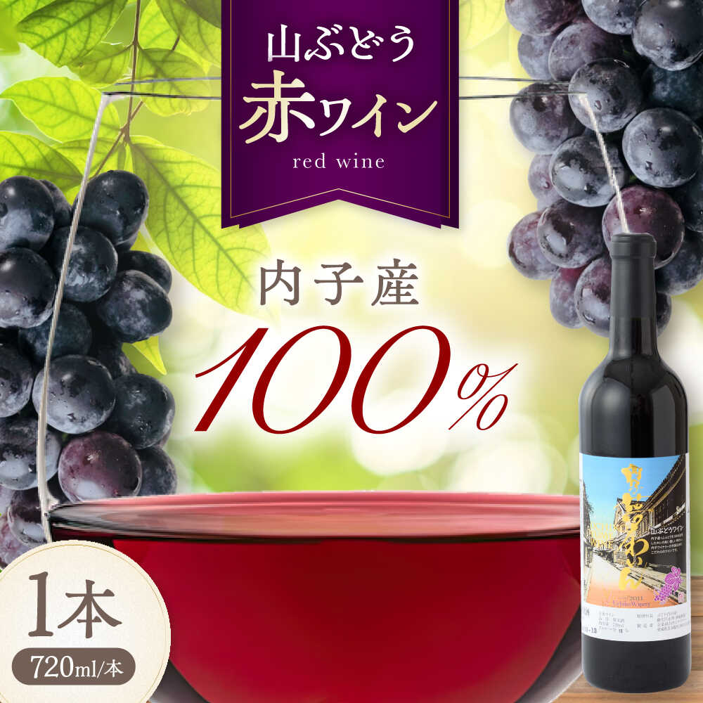 【ふるさと納税】内子夢わいん 赤ワイン (山ぶどう) 約720ml 1本 / ワイン 山ぶどうワイン わいん wine お酒 酒 おさけ 洋酒 愛媛県 愛媛 内子町 国産ワイン 日本ワイン 果実酒 送料無料 人気 家飲み 宅飲み 美味しい 【企業組合内子ワイナリー】[BKAG014] 17000 17000円