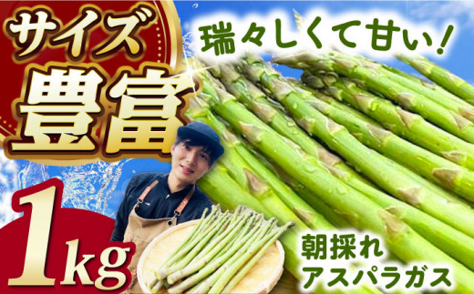 【3月中旬以降順次発送】朝採れアスパラガス１kg 《対馬市》【農家くんのアスパラファーム】 冷蔵 アスパラ あすぱら とれたて 新鮮 野菜 産地直送  [WCT001]