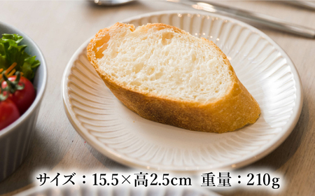 【美濃焼/みずなみ焼】しのぎプレートM 4個セット(おふけブルー・しろすな)【1571997】