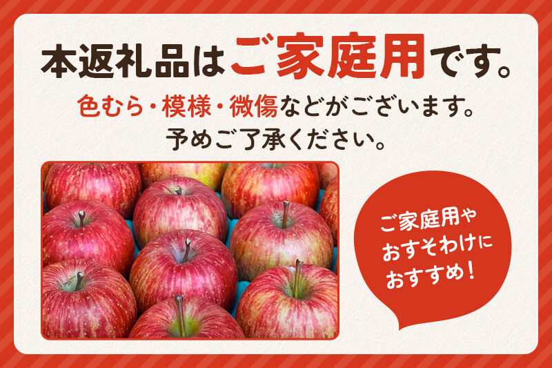【先行受付】12月上旬より発送 樹上完熟サンふじ ご家庭用 約3kg（8～12玉前後） [先行予約 サンふじ サンフジ 林檎 リンゴ 家庭用 不揃い おまかせ 【りんご】特集]