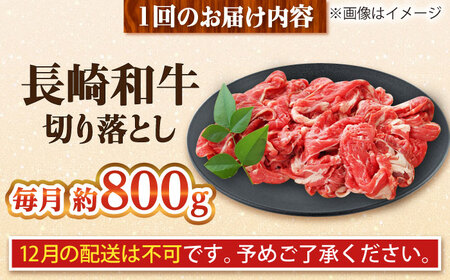 【全12回定期便】長崎和牛 切り落とし 総計9.6kg （約800g/回）【ながさき西海農業協同組合】 [DBV045][DBV045]