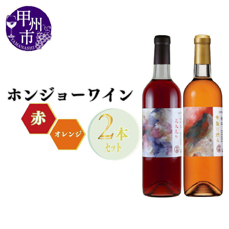【ふるさと納税】 ワイン 赤ワイン オレンジワイン セット ホンジョーワイン シャトー ホンジョー マスカット・ベリーA クラレット 花火見や 甲州かもし 常盤に燃る 2本 飲み比べ マスカットベーリーA 母の日 父の日 記念日 ギフト 家庭用 山梨県 甲州市 (MG) 【B19-650】