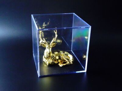 金 幸運を運ぶ神鹿 純金メッキ 小 U-86 