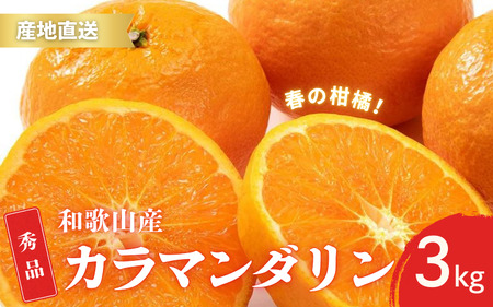 【先行予約】秀品 カラマンダリン なつみ 和歌山 有田 S～2Lサイズ 大きさお任せ 3kg【4月上旬～5月上旬までに順次発送予定】/ みかん フルーツ 果物 くだもの 蜜柑 柑橘【ktn033A】