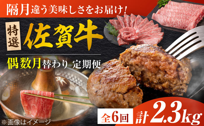 【全6回定期便/偶数月発送】＜10万コース＞特選佐賀牛 月替わりバラエティパック 計2.3kg 株式会社弥川/吉野ヶ里町 [FCV007]