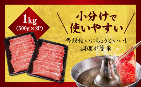 【氷温熟成×極味付け】A5等級和牛 赤身スライス（うで） 1kg 小分け 500g×2P すき焼き しゃぶしゃぶ用 丸善味わい加工