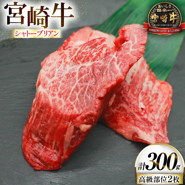 【ふるさと納税】 牛肉 宮崎牛 希少部位 シャトーブリアン 2枚 計300g [ローカルブランディング 宮崎県 日向市 452061396] 冷凍 黒毛和牛 黒毛 A4 A5 国産 ステーキ