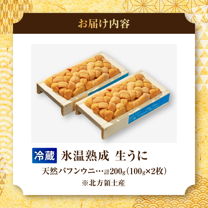 ≪氷温熟成≫生折うに(天然バフンウニ)　100g×2枚_H0009-102