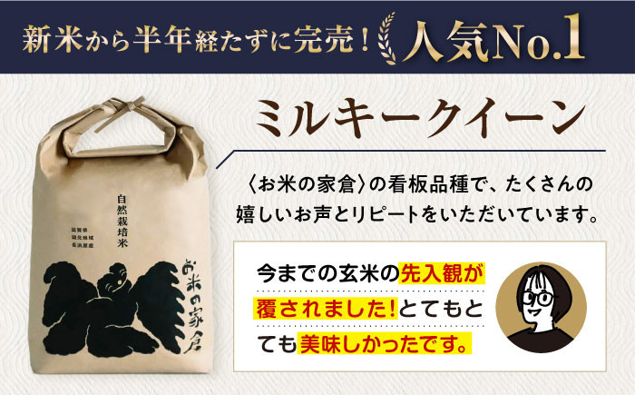 【令和6年度産 】自然栽培 ミルキークイーン 5kg 玄米 ×2袋　米 お米 玄米  10kg