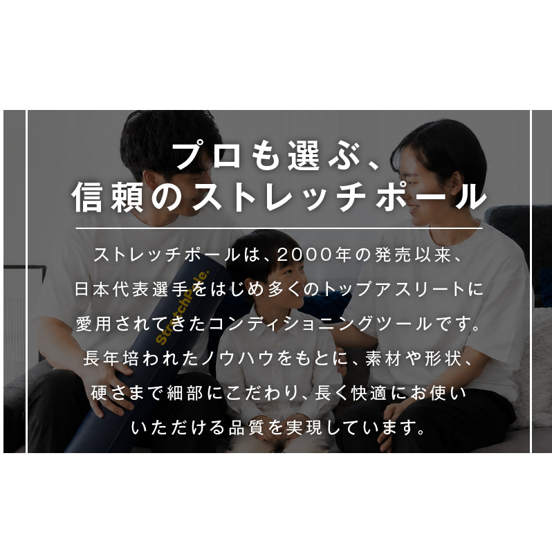 【LPN社製】ストレッチポールEX ネイビー【正規品 セルフケア ストレッチ エクササイズ 腰痛 肩こり 体幹 コアトレ】 100F072_イメージ5