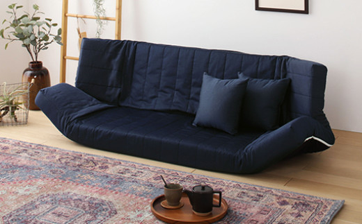 【a057】低反発マルチソファ(インディゴ・デニム生地)【配送不可地域：沖縄県、離島】