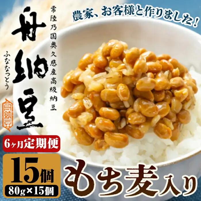舟納豆 もち麦入り舟納豆 6回定期便 国産 茨城 大豆 【納豆】【ho1534】