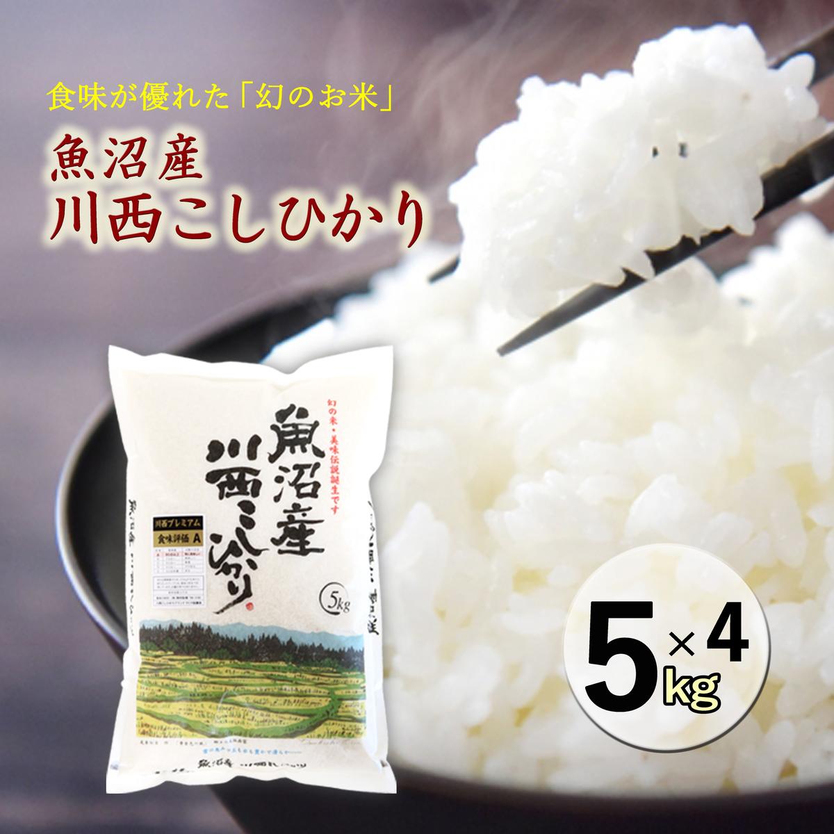 【ふるさと納税】魚沼産川西こしひかり5kg×4 　お届け：準備でき次第、順次発送