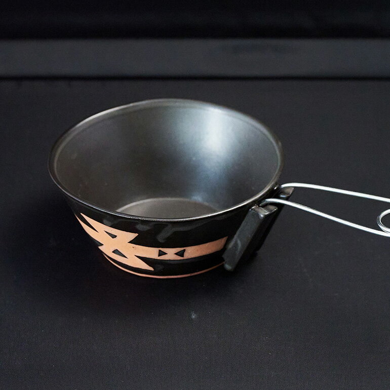 【ふるさと納税】耐熱陶器 シェラカップ BLACK-2 チマヨ柄 【笠間焼】
