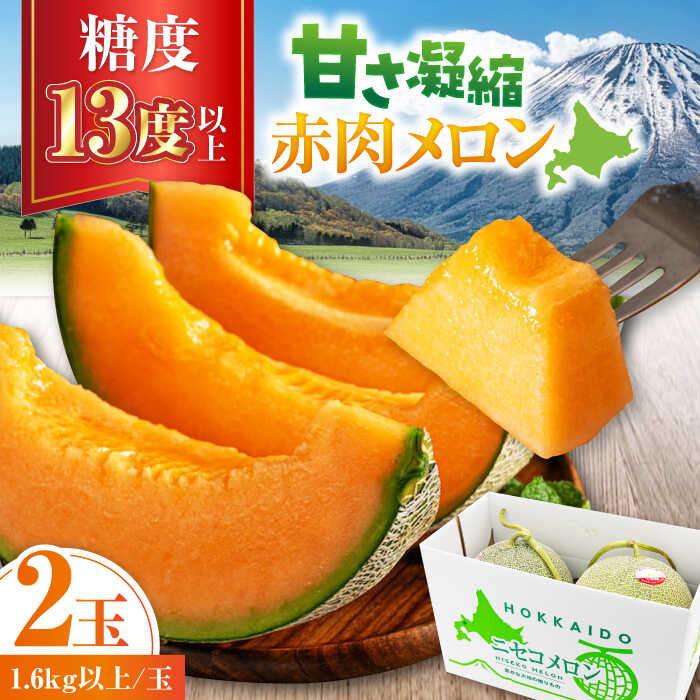 【ふるさと納税】【2026年7月下旬以降順次発送】北海道産 赤肉メロン 2玉 《喜茂別町》【ニセコビュープラザ直売会協同組合】 メロン 赤肉メロン 青肉メロン 化粧箱入り 贈答用 フルーツ 果物 赤肉 先行予約 常温 常温配送 [AJAH021] 13000 13000円