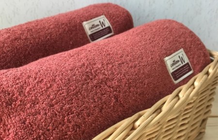 020C151 コットンＷ バスタオル 2枚（レッドブラウン）【泉州こだわりタオル】 ／ 人気の日用品 タオル 泉州タオル 国産タオル 泉州タオル 泉佐野タオル 日本タオル 吸水タオル 綿100％タオ