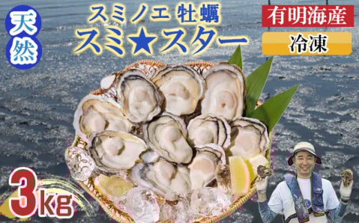 天然 有明海産「冷凍スミノエ牡蠣」スミ☆スター3Kg　はしま海苔