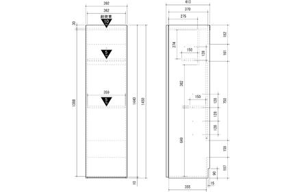 家具 掃除機収納 ロッカー  ナチュラル ≪LFM-1440ST-NA≫  掃除機収納 朝日木材