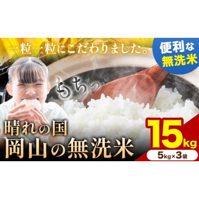 ふるさと納税 矢掛町 【年内発送!】晴れの国岡山の無洗米 15kg 岡山県産 矢掛町《12月末までに出荷(土日祝除く)》
