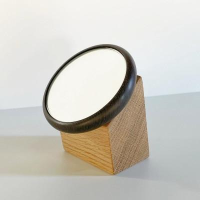 ふるさと納税 大川市 【Face Mirror　ウェンジ材+オーク材】様々な用途で使用できるフェイスミラー