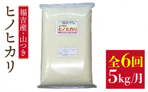 
【 定期便 】福吉産 の お米 ＜6回コース＞ ヒノヒカリ 5kg 糸島市 / 二丈赤米産直センター [ABB013] 米 ひのひかり
