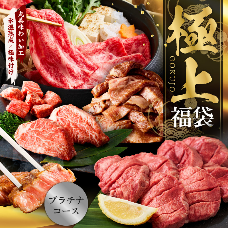 極上福袋 プラチナコース 5種 4kg以上【牛肉 ステーキ 牛タン 焼肉 しゃぶしゃぶ すき焼き 氷温熟成×極味付け】 mrz0339