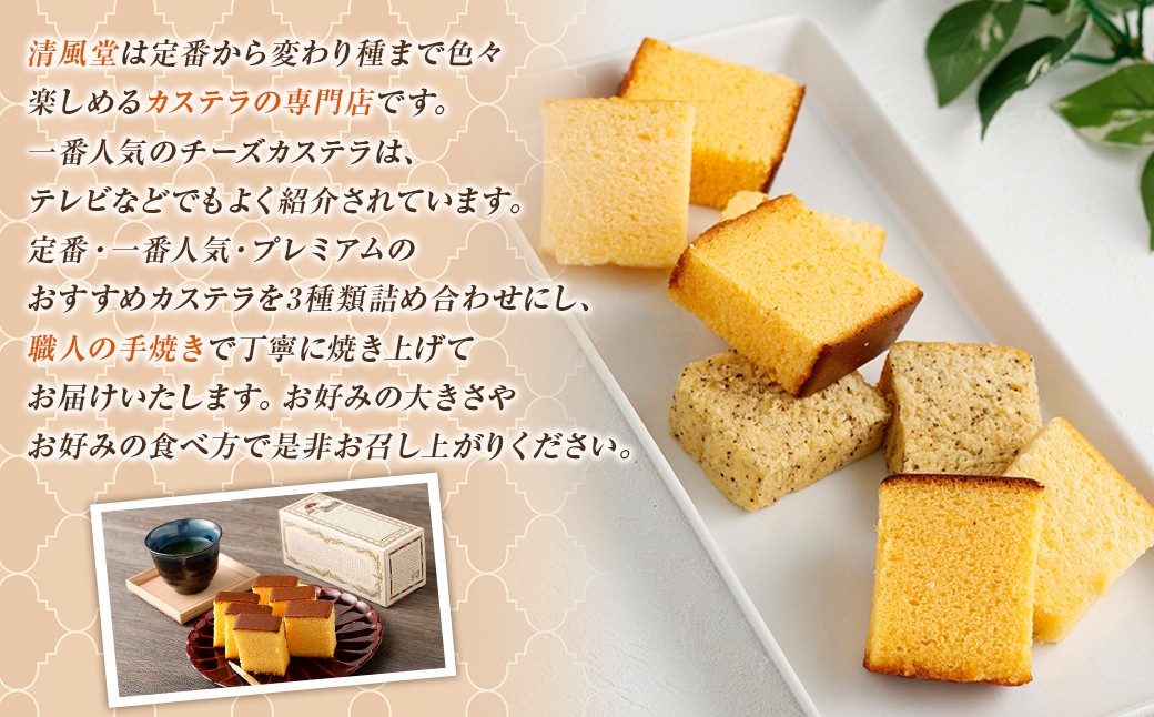 長崎カステラ おすすめ3種類セット ／ かすてら お菓子 菓子 デザート スイーツ おやつ 長崎県 長崎市