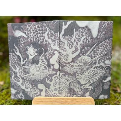 ふるさと納税 与謝野町 昇龍(赤龍)御朱印帳(龍の絵を真似て製織した御朱印帳)　薄い赤色【数量限定】