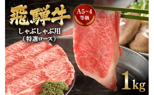 しゃぶしゃぶ 飛騨牛 A5～4等級 特選ロース 1.0kg | 肉 しゃぶしゃぶ用 ギフト 国産 牛肉 国産牛 和牛 ブランド ブランド牛 霜降り 厳選 贈答用 贈り物 ギフト プレゼント 誕生日 記念日 お取り寄せ 自宅用 冷凍 岐阜県 川辺町