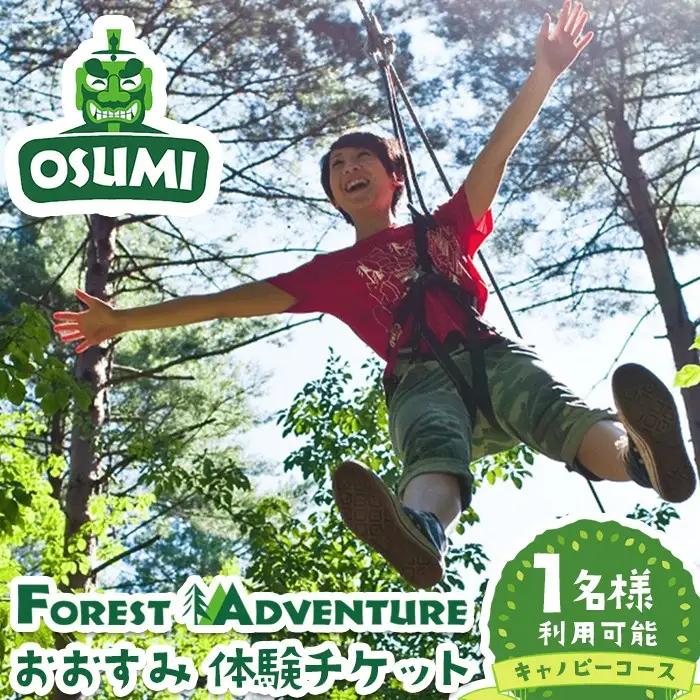 【キャノピーコース】フォレストアドベンチャー・おおすみ 体験 チケット (1名分)【フォレストアドベンチャー・おおすみ】 A963