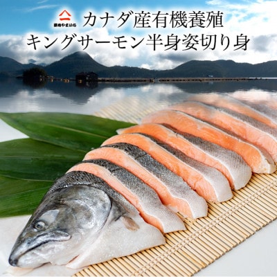 カナダ産キングサーモン半身姿切身 甘塩 1.6kg【配送不可地域：離島】【1461697】