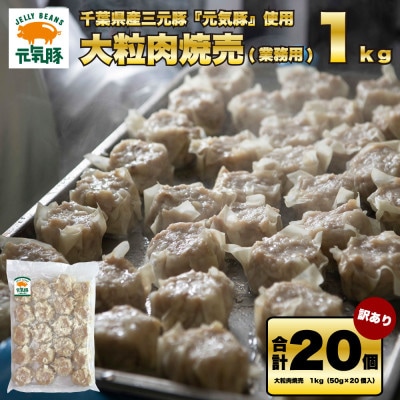 訳あり　元気豚 大粒肉焼売 1kg(50g×20個入り)【配送不可地域：離島・沖縄】【1506265】