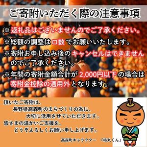 【返礼品はございません】長野県高森町への応援寄附（1口2,000円コース）寄附のみ・返礼品なし
