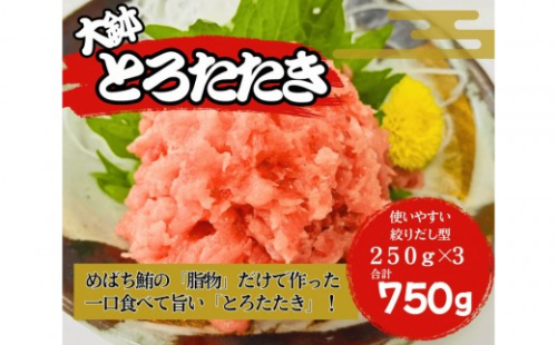 大鉢とろたたき（ねぎとろ）750g　静岡市 天然 まぐろ トロ マグロ 厳選 海生水産 海の幸■【配送不可：離島】