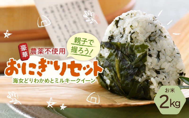 
親子で握ろう！農薬不使用！ おにぎりセット～海女どりわかめとミルキークイーン～ [A-6003]
