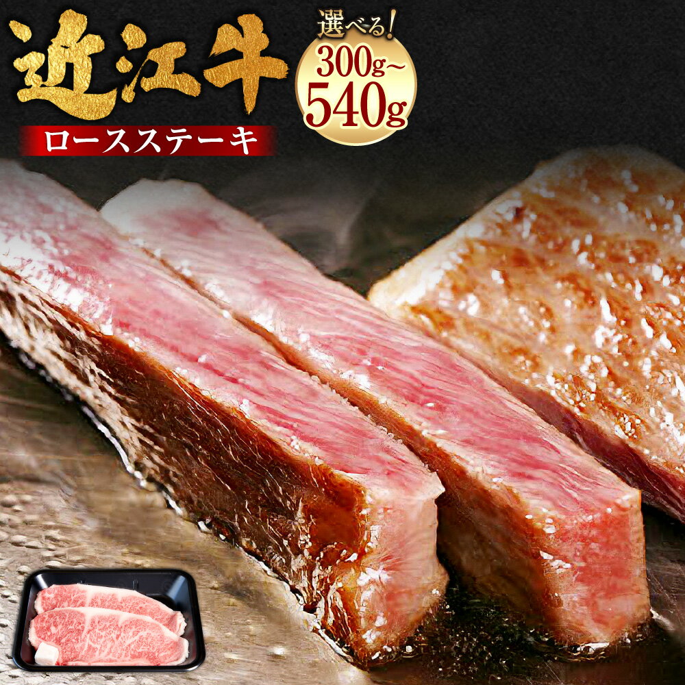 【ふるさと納税】近江牛ロースステーキ ＜選べる内容量＞ 計300g（150g×2枚） / 計540g（180g×3枚） 近江牛 ブランド牛 牛肉 お肉 ロース 霜降り ステーキ 冷凍 滋賀県産 国産 滋賀県 湖南市 送料無料