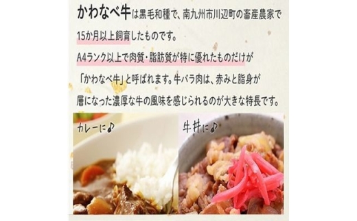 A4ランク以上!かわなべ牛 バラスライス 約500g【1761766】