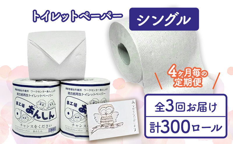 トイレットペーパー定期便「C3」【障がい者支援の返礼品】雑貨 日用品 生活支援 サポート