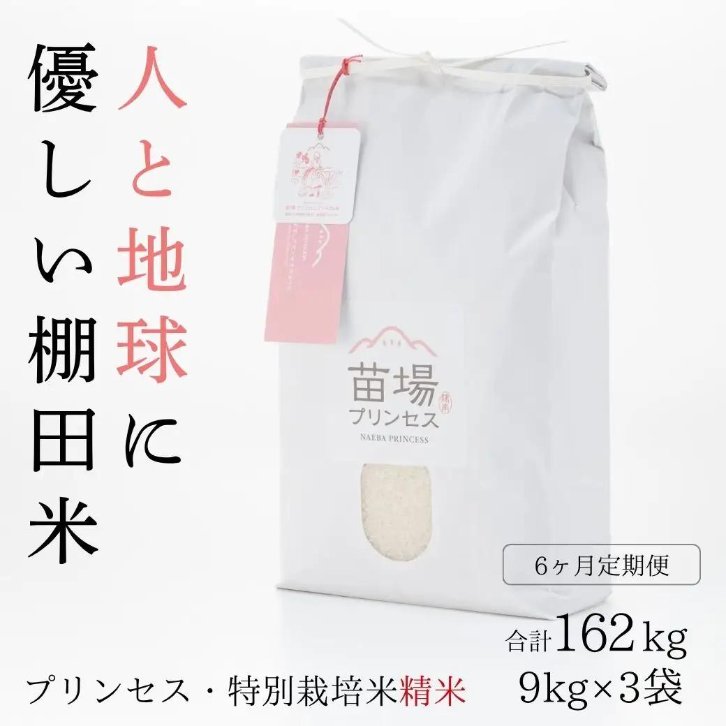 【令和8年産先行予約】【6ヶ月定期便】【農薬化学肥料5割減】魚沼コシヒカリ 苗場プリンセス 特別栽培米 精米 27kg(9kg×3袋)×6回 計162kg |津南町 コシヒカリ 定期便
