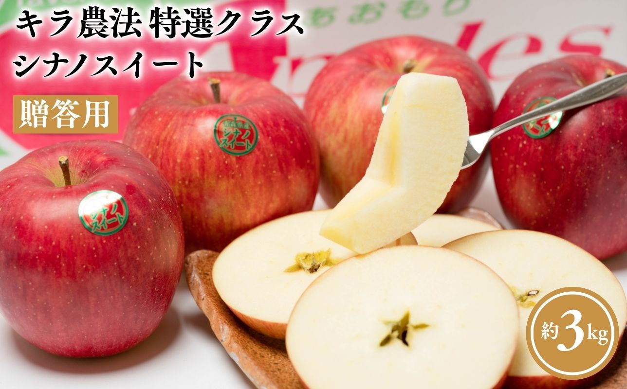 ≪10～12月発送≫ 完熟りんご  シナノスイート 約3kg 贈答用【 夢ファクトリー】 青森県産 キラ農法【hi-0008-020】  