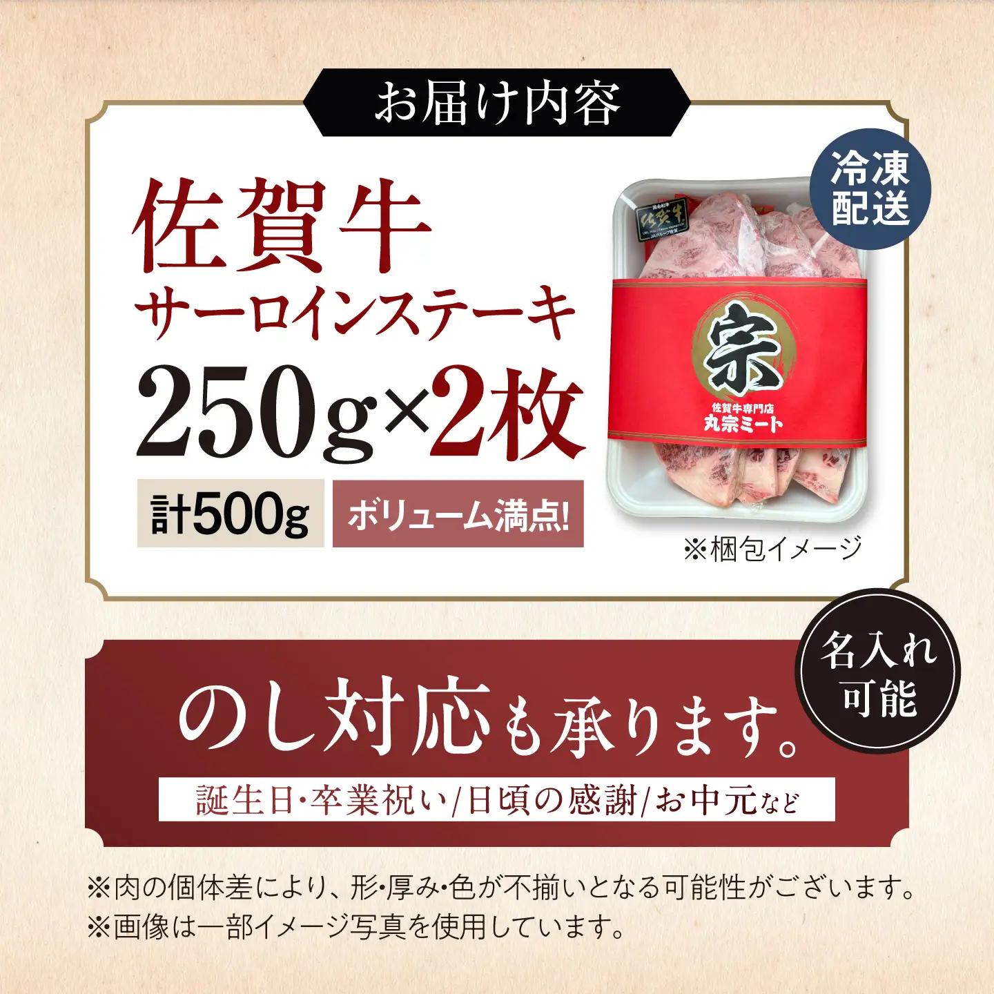 【7営業日以内発送！】 佐賀牛 サーロインステーキ 500g(250g×2) 吉野ヶ里町/丸宗ミート[FDP028]