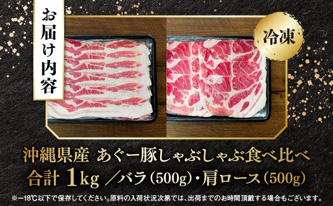 あぐー食べくらべしゃぶしゃぶセット　バラ・肩ロース　計1kg