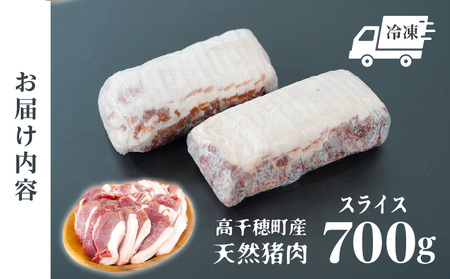 天然猪肉 スライス 700g 宮崎県高千穂町産 ジビエ 天然 猪肉 いのしし ジビエ ジビエの王様 狩猟肉 獣肉 狩猟 加工済み 処理済み 高タンパク 焼肉 鍋 ぼたん鍋 BBQ キャンプ グランピン