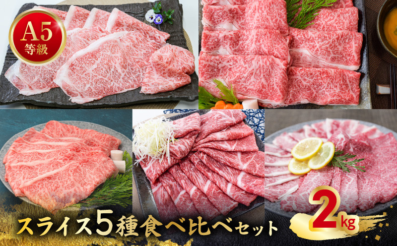 
            076-59 A5等級スライス5種食べ比べ2kgセット
          