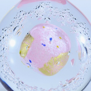 オブジェ 金彩「しずく」（カラー：ピンク）【グラスアート黒木】_A0004-003
