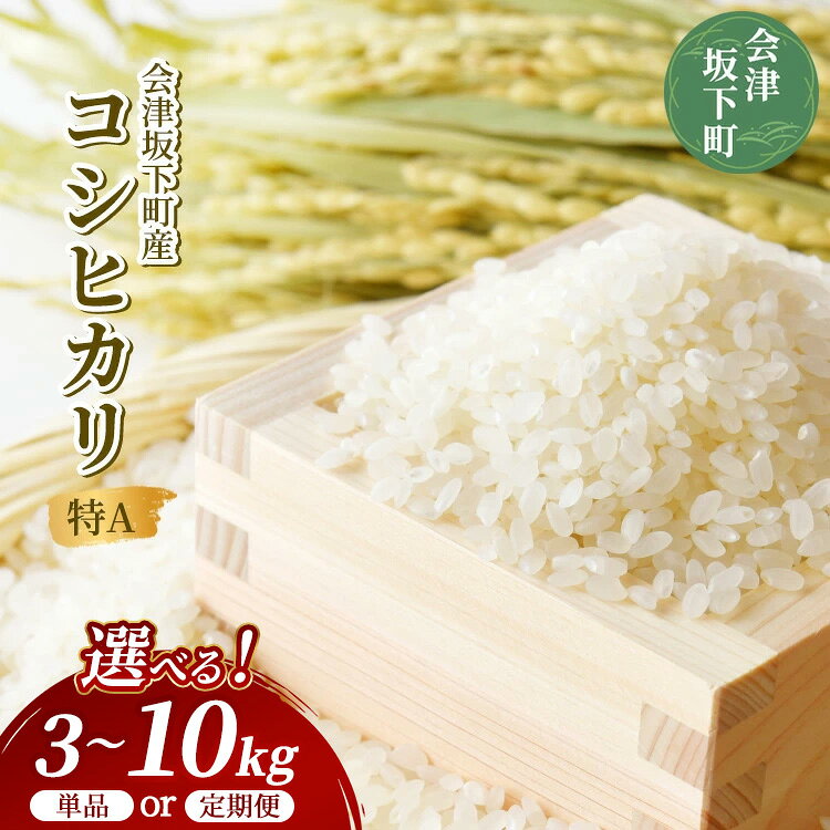 【ふるさと納税】【選べる容量・配送回数】会津坂下町産 コシヒカリ 3～10kg （令和7年産米）（白米） | 米 こめ コメ 精米 白米 3kg 5kg 9kg 10kg コシヒカリ 定期便 3ヶ月 6ヶ月 ※2025年10月～発送