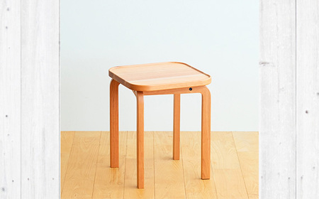 No.1046-04 府中市の家具 COCCO Stool　チェリー　生地：ダークブラウン